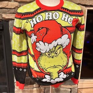 Grinch Christmas Sweater - Red, Yellow, Black size MD/M/M